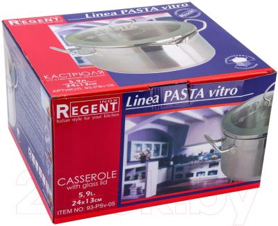 Кастрюля Regent Inox Pasta vitro 93-PSv-05