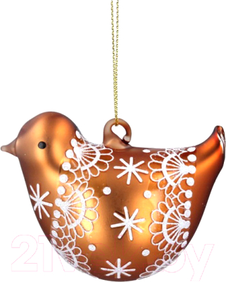 

Елочная игрушка Gisela Graham, Белый;золотистый;с рисунком, Limited Nordic Noel. Птица с кружевом / 00027-1