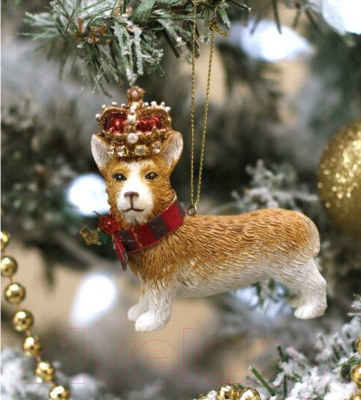 Изображение товара Елочная игрушка Gisela Graham Limited London Christmas. Корги в короне / 12763