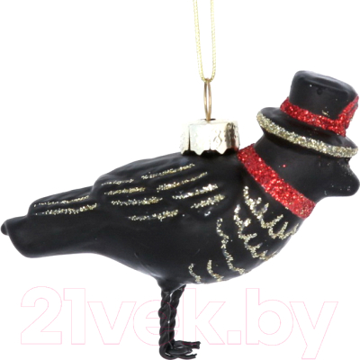 

Елочная игрушка Gisela Graham, Красный;золотистый;черный, Limited London Christmas. Ворон / 00095