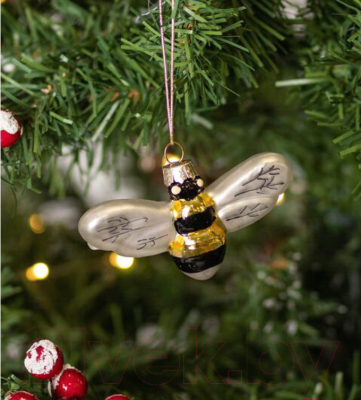 Елочная игрушка Gisela Graham Limited Kingdom of the Bee. Пчела с белыми крыльями / 00817