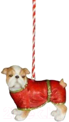 

Елочная игрушка Gisela Graham, Белый;красный;коричневый, Limited Fossil Friends Щенок в красной жилетке / 11889-3