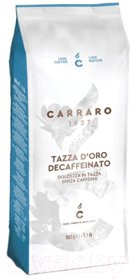 Кофе в зернах Carraro Tazza D`oro Decaffeinato (500г)