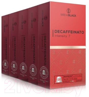 Кофе в капсулах Carraro Brew Black Decaff стандарта Nespresso (10x5.2г)