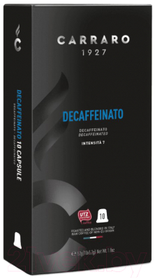 

Кофе в капсулах Carraro, Decaffeinato стандарта Nespresso