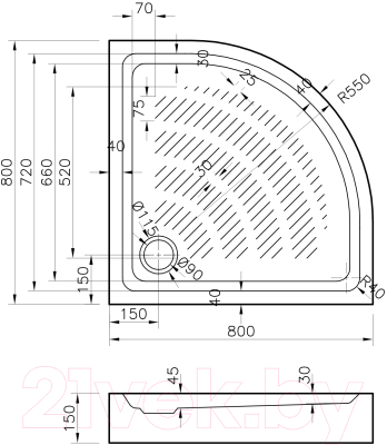 Изображение товара Душевой поддон Lavinia Boho Rock 37071800