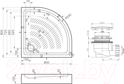 Изображение товара Душевой поддон Lavinia Boho Rock 3707180S