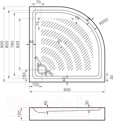 Изображение товара Душевой поддон Lavinia Boho Rock 37072900