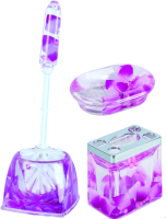 Набор аксессуаров для ванной и туалета АкваЛиния Purple PETALS-03 - 