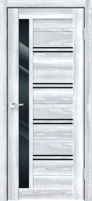 Дверь межкомнатная Velldoris Xline 1 70x200 (клен айс/лакобель черный)