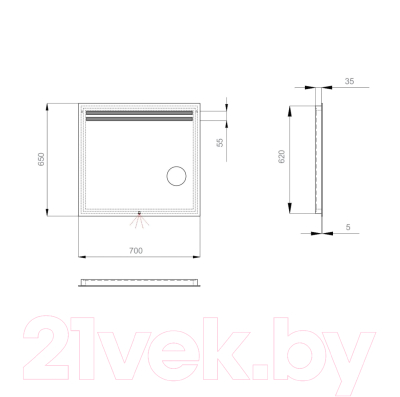 Зеркало Sanwerk Lava Della 70 / ZL0000126