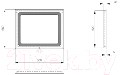 Зеркало Sanwerk Lava Hella 80 / ZL0000155