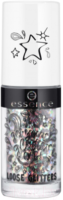 

Блестки для макияжа Essence, Розовый;чeрный;голубой;серебристый, Get Your Glitter On! тон 04