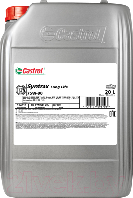 

Трансмиссионное масло Castrol, Syntrax Longlife 75W90 / 154F13