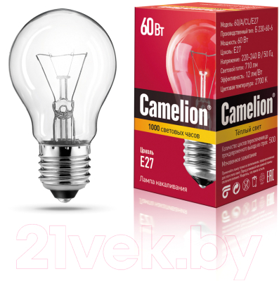 Лампа Camelion 60-A-CL-E27 / 7277