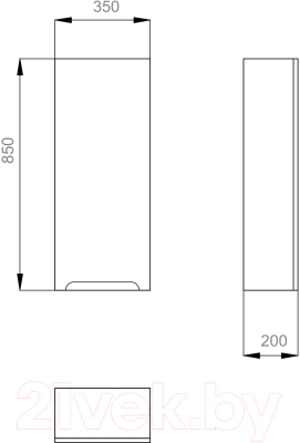 Шкаф-полупенал для ванной Sanwerk Era Air 35 R 1F / MV0000424 (белый)