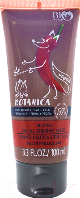 Маска для лица кремовая Bio World Botanica терморазогревающая перец глина уголь (100мл)