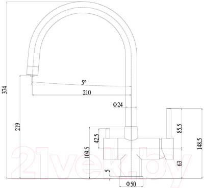 Смеситель ZORG SZR 7020 Inox (графит)