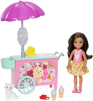 

Кукла с аксессуарами Barbie, Челси и зверушка / FDB32/FDB33