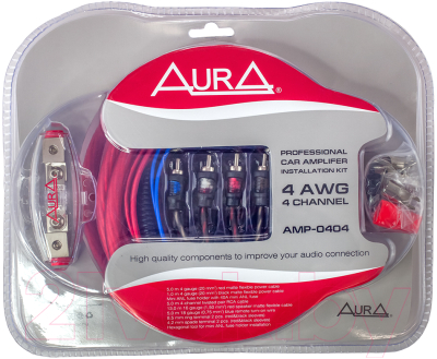 Набор для подключения автоакустики AURA AMP-0404