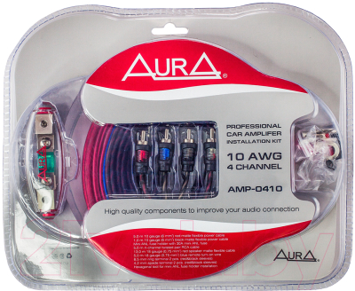Набор для подключения автоакустики AURA AMP-0410