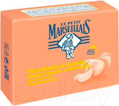 Мыло твердое Le Petit Marseillais Экстрамягкое белый персик и нектарин (90г)