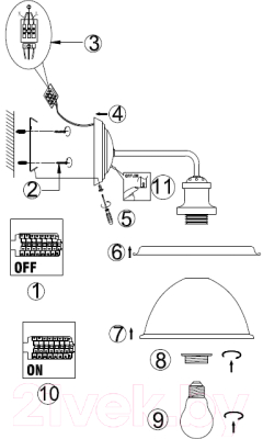 Бра Arte Lamp Oglio Bronze A9273AP-1AB