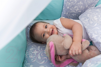 Комплект постельный для малышей ByTwinz Дамаск 6 (мятный)