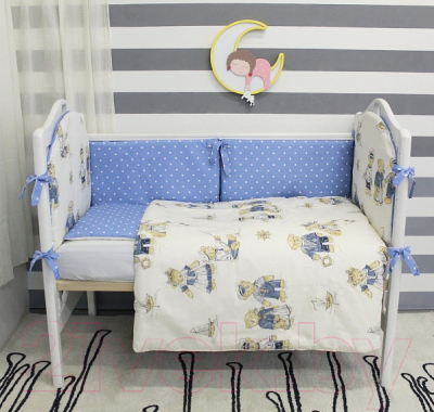 Комплект постельный для малышей ByTwinz Мишки-морячки 6 (синий)