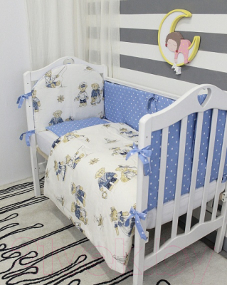 Комплект постельный для малышей ByTwinz Мишки-морячки 6 (синий)