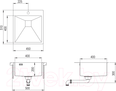 Мойка кухонная Aquasanita Steel Aira AIR100X