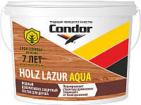 Защитно-декоративный состав CONDOR Holz Lazur Aqua (9кг, венге) - 