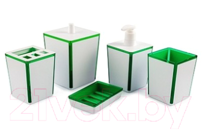 Набор аксессуаров для ванной Berossi Spacy АС 22311000 (зеленый полупрозрачный)