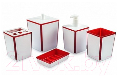 Набор аксессуаров для ванной Berossi Spacy АС 22312000 (красный полупрозрачный)