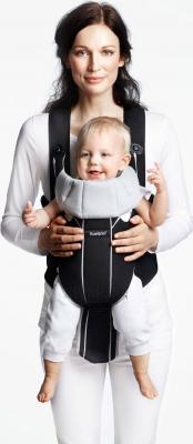 Сумка-кенгуру BabyBjorn Miracle Mesh 0960.02 (черный) - ребенок лицом вперед (рюкзак цвет Black-Silver)