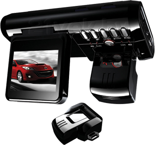 Автомобильный видеорегистратор Видеосвидетель 3402 HD 2CH - общий вид с дополнительной камерой