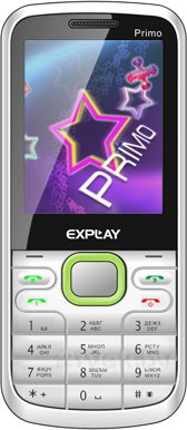 Мобильный телефон Explay Primo 2.4 (White-Green) - общий вид