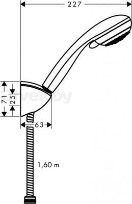 Душевой гарнитур Hansgrohe Crometta 85 27559000 - маштабный чертеж