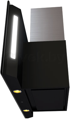 Вытяжка наклонная Krona Naomi Mirror 5P-S 900 / 0014950 (черный) - вид сбоку