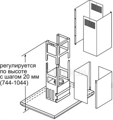 Вытяжка Т-образная Bosch DIB091U52 - схема регулировки по высоте