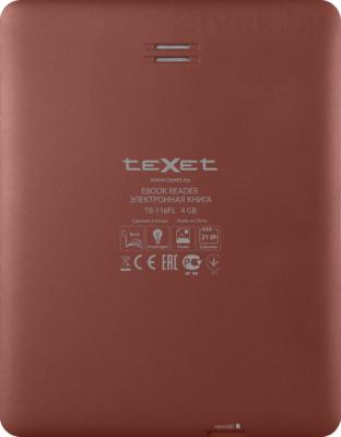 Электронная книга Texet TB-116FL (4GB, Red) - вид сзади