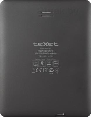 Электронная книга Texet TB-116FL (4GB, Gray) - вид сзади