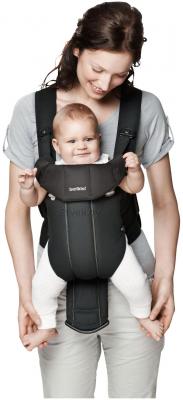 Эрго-рюкзак BabyBjorn Active Cotton Mix 0261.65 (черно-серебристый) - ребенок в сумке