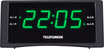 Радиочасы Telefunken TF-1712 (черный/зеленый)