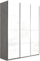 Шкаф-купе ТриЯ Траст СШК 2.180.60-15.15.15 3-х дверный (бетон/стекло белое/стекло белое/стекло белое) - 