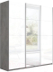 Шкаф-купе ТриЯ Траст СШК 2.210.70-15.13.15 3-х дверный (бетон/стекло белое/зеркало/стекло белое) - 