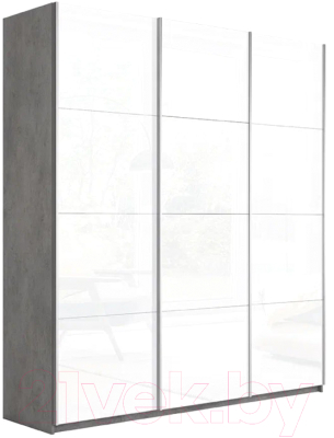 Шкаф-купе ТриЯ Траст СШК 2.210.70-15.15.15 3-х дверный (бетон/стекло белое/стекло белое/стекло белое)