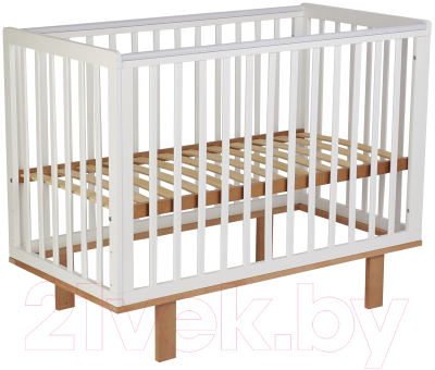 Детская кроватка Polini Kids Simple 340 / 0003107-11 (белый/бук)
