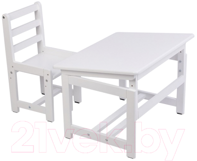 Комплект мебели с детским столом Фея Растем вместе (белый)