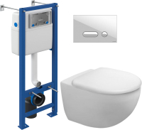 

Унитаз подвесной с инсталляцией Duravit, Architec Rimless 45720900A1 + S-IN-MZ-VECTOR + P-BU-INT/Wh